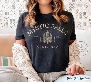 Mystic Falls Shirt, Vampire Diaries Virginia Unisex T-shirt, TVD Fan Gift, Mystic Falls Cotton Tee