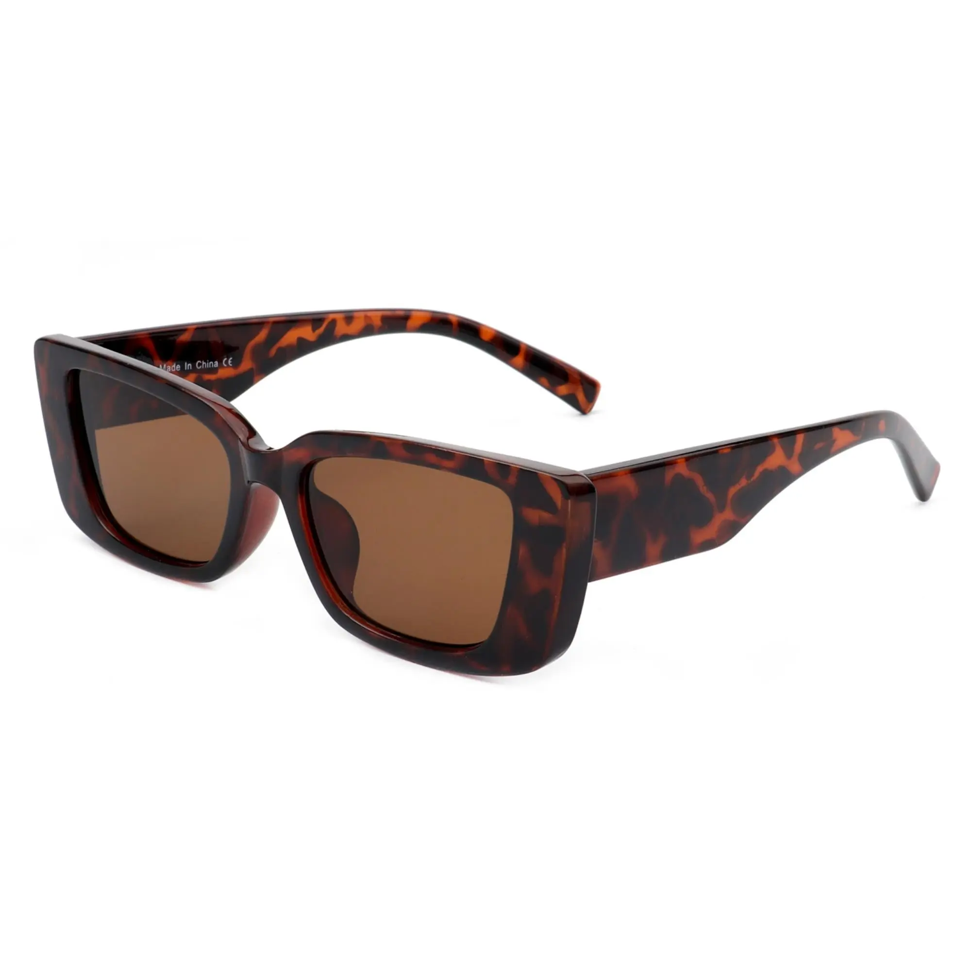 QUINN RECTANGULAR TORTOISE SUNGLASSES