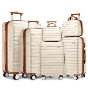 Luggage Sets 6 Piece Hardside Expandable Suitcases with Two Cosmetic Cases Spinner Wheels TSA Lock