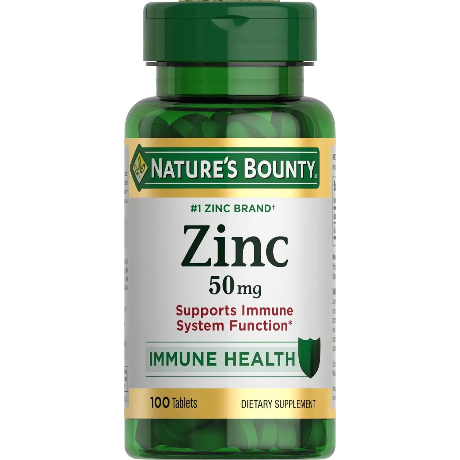 Zinc 50mg, Immune System Skin and Antioxidant Health Support, 100 Count