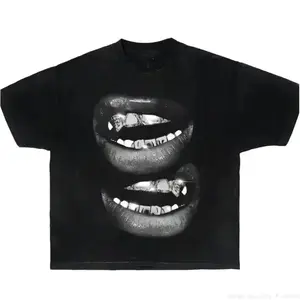 Grin Fang Mouth Garment-Dyed Boxy T Shirt