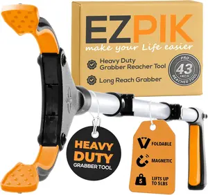 EZPIK Pro 43" Foldable Grabber Reacher Tool for Seniors - Grabbers for Elderly Reaching Tool Heavy Duty Pickup Trash Picker Upper Equipment - Claw Grabber Stick for Reaching Aids, Weed Gripper