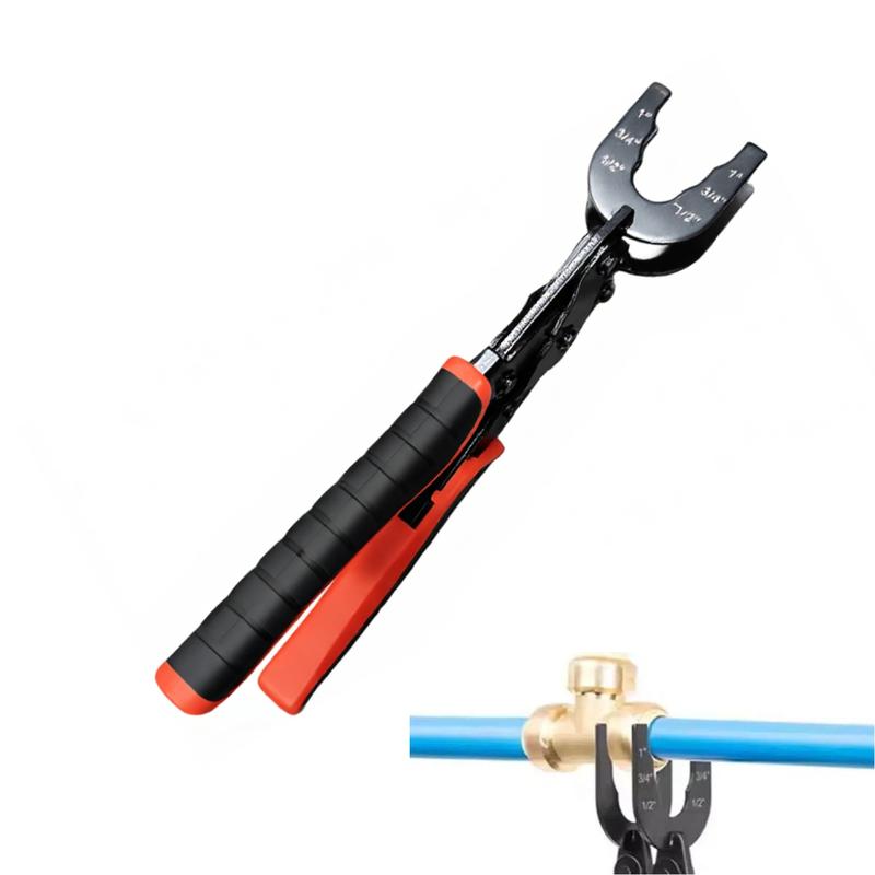 GJAHSH Hardware Disconnect Tong Pipe Tool - 3-Size Teeth, Compact Design, 1-Handed Operation for 1/2in, 3/4in, 1in Brass Push Fit-Push-to-Connect Fittings, Tight Situations Removal for Tools and Gadgets
