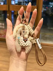 1x Ethnic-Style Little Horse Bag Charm — Vintage-Inspired Keychain. A Distressed-Look Fabric Accessory with a Niche, Artistic Design. Perfect as a Retro Bag or Car Key Charm; an Ideal Gift for Best Friends and Artsy Enthusiasts.