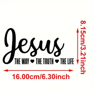 Black ,white  2pcs Jesus THE WAY ...Car sticker, Black & Silvery Letter Pattern Car Sticker, Creative Decorative Sticker for Window Decal, Universal Car Exterior Decorative Sticker for Car, Truck & SUV,SummerVibes Car Decoration