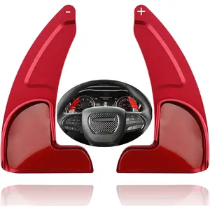 Suitable for Dodge Shift Paddle Extensions - Aluminum Alloy Steering Wheel Shift Paddle Covers Suitable for Dodge and Other Models (Please Check Compatibility) - Red