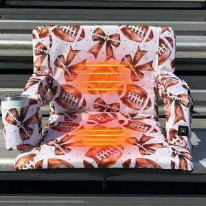 Heated Footballs & Bows 23" Stadium Seat with Armrests