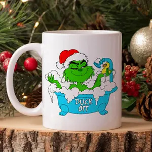 G.rinch Duck Christmas Mugs 11oz & 15oz - Cozy Up This Holiday Season