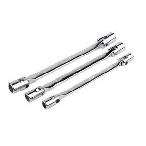 3pcs Metric Double 12 Point Swivel Head Wrench Set Flexible Socket Spanner Tool