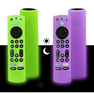 2 count Glowing Remote Cover for Insignia/Toshiba  TV,  Protective Remote Control Case Cover, Anti Slip Shockproof  Protective Case with Lanyard, Green +