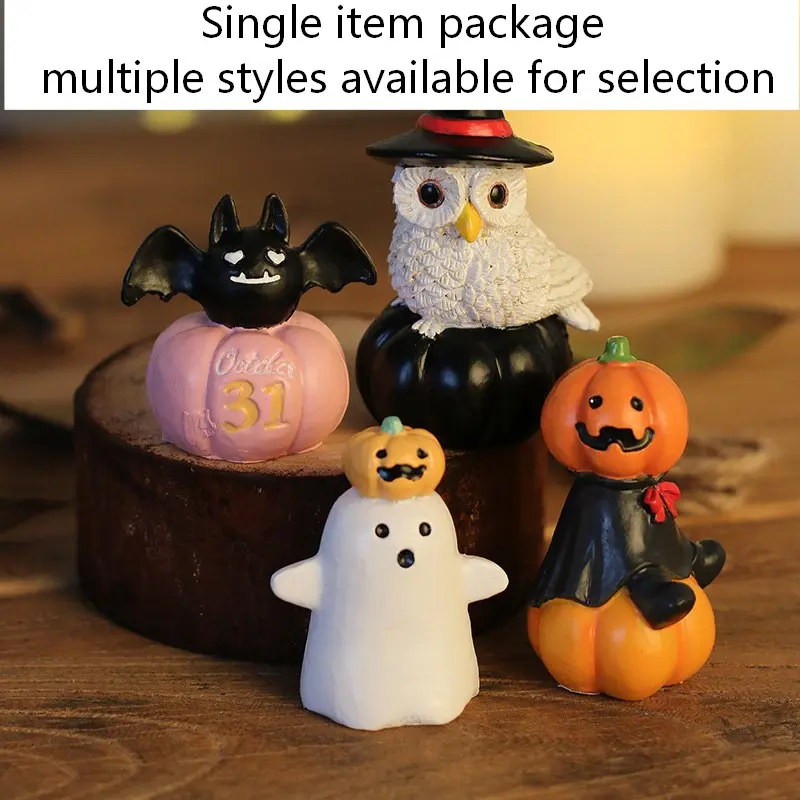 Halloween Decorations Pumpkin Ghost Owl Ornaments, Festive Halloween Accessories, Perfect for Home Decoration, Spooky Season Essentials, Decorative Ornaments