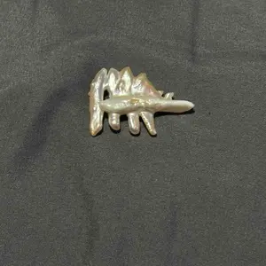 【Adee】Daisy Pearl Brooch  +  Dinosaur Fossil   (Min 1 pc pearls as gift) [Open in live]｜Freshwater Baroque  Pearl -