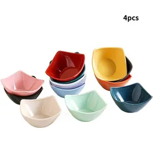 4Pcs Unbreakable Mini Dessert Bowls, Durable Bright Reusable Sauce Bowls, Microwave & Dishwasher Safe, Portable Small Bowl for Appetizers, Dips, Snacks, Fruits, Kitchen Outdoor Picnic Party Supplies