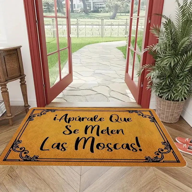 Letter Print Non-slip Door Mat, 1 Count Rectangle Home Decor Mat, Indoor Floor Mat for Home Living Room Bedroom Kitchen Halloween Decor