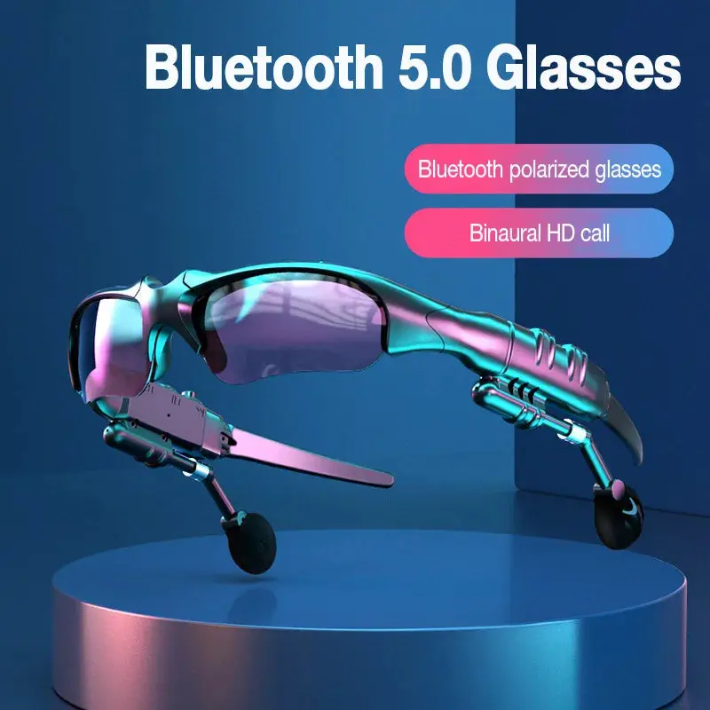 Bluetooth-Compatible 5.0 Foldable Sport Sunglasses with Stereo Bluetooth Headphones for Android iOS Phones and Computer Connection High-Tech Nylon Frame Durable Lens Design for Outdoor Sports