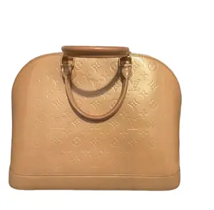 Pre-owned Louis Vuitton Leather Shoulder Bags Alma Shoulder Bag GM Rose Florentine (Gold) Vernis Leather