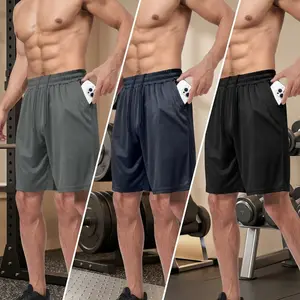 Men's 3 Pack Gym Basketball Shorts - Quick Dry Black Workout Athletic Shorts with Pockets for Casual Running Comfortable Breathable Lightweight Training Sports Wear (S-6XL)