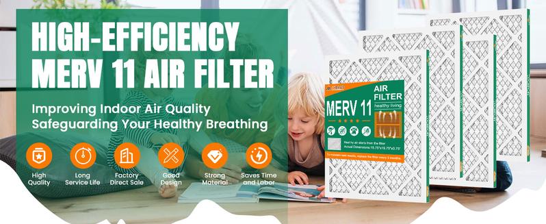 16 * 20 * 1 Air Filter,MERV 11,Furnace Air Filter for HVAC,Dust Defense-4packs by MIFLUS