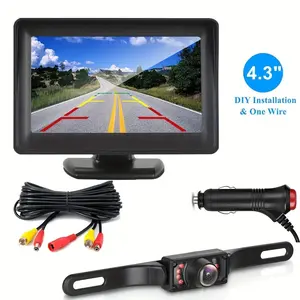 Bileeko 4.3 Inch Backup Camera Set with HD Display, Universal Fit for Pickup/RV/van, Easy Parking, No Blind Spots