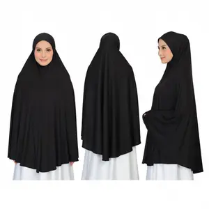 Hooda Ribbed Long Prayer Khimar with pocket