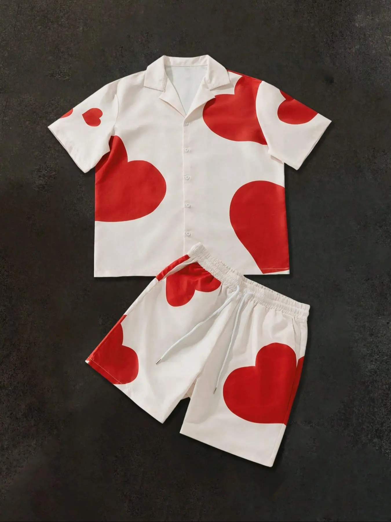 Men's Summer Beach, 2-Piece Linen Short-Sleeve Shirt and Shorts Set, Comfortable, Casual and Stylish Holiday Ensemble, Lightweight Breathable Fabric Print