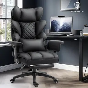 Dowinx Big and Tall Office Chair with Pocket Spring Cushion and Lumbar Support,High Back Computer Gaming Chair with Adjustable Armrests,Executive Desk Chair with Footrest