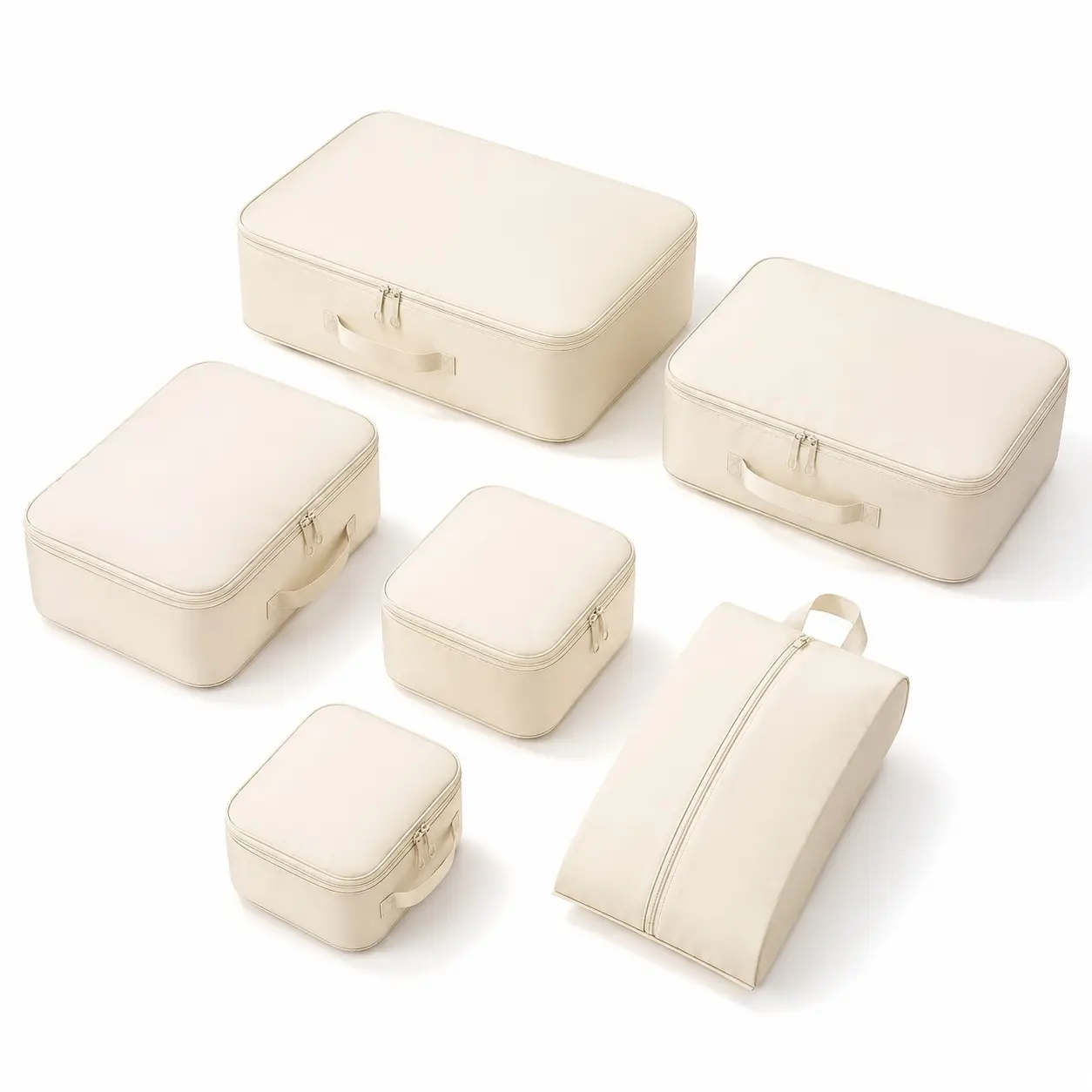 6-piece travel essential compressible storage cube set, large suitcase clothing organizer bags that can be compressed or expanded, durable and space-saving storage bags, Travel Packing Cubes