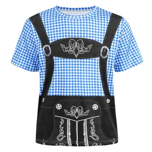 Unisex Photorealistic Bavarian Oktoberfest Costume T-Shirt - Short Sleeve, Themed Parties -Costume, Top for Men - Clothing, Menswear Crewneck Tshirt