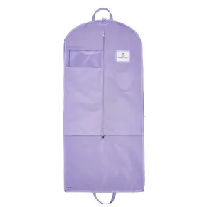 52" Waterproof Garment Bag - Lilac Purple, Spacious Interior with Zippered Pockets, Foldable Design for Easy Transport, Ideal for Performers Aged 12+ - Room