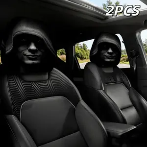 2026 Hot 2PCS Mysterious Hooded Figure Car Headrest Covers Dark Aesthetic Trendy Interior Decor 11x10.2 Inch Universal Elastic Dustproof Durable Cover for Cars Trucks SUVs Perfect Gift for Car Enthusiasts Hot Trendy Auto Accessory