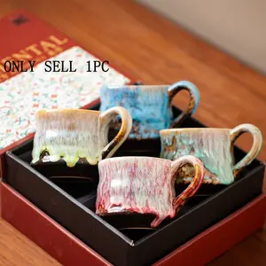 Ceramic Coffee Mug, Office Home Personal Cup, Concentrated Milk Tea Cup, Artistic Design, Handmade Unique Texture, Healthier Blue Porcelain