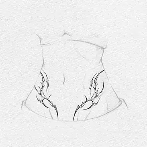 1pcs Thorn Cross Herbal Juice Tattoo Sticker Dark Sexy Hot Girl Fake Tattoo Male and Female Abdomen Waterproof Temporary Tattoo Halloween Festive Party Gift Y2K Sticker Tattoos