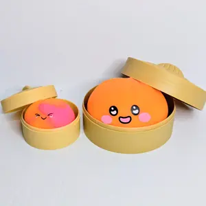 DUMPLING DUO! 1 Mini TIE DYE Squishy, 1 Regular Squishy, Pink/Orange Unique Novelty Bundle MOTHER AND CHILD - NEW Viral