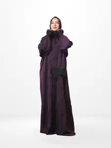 One-Piece Prayer Set Dress & Abaya with attached Hijab - Satin daily wear