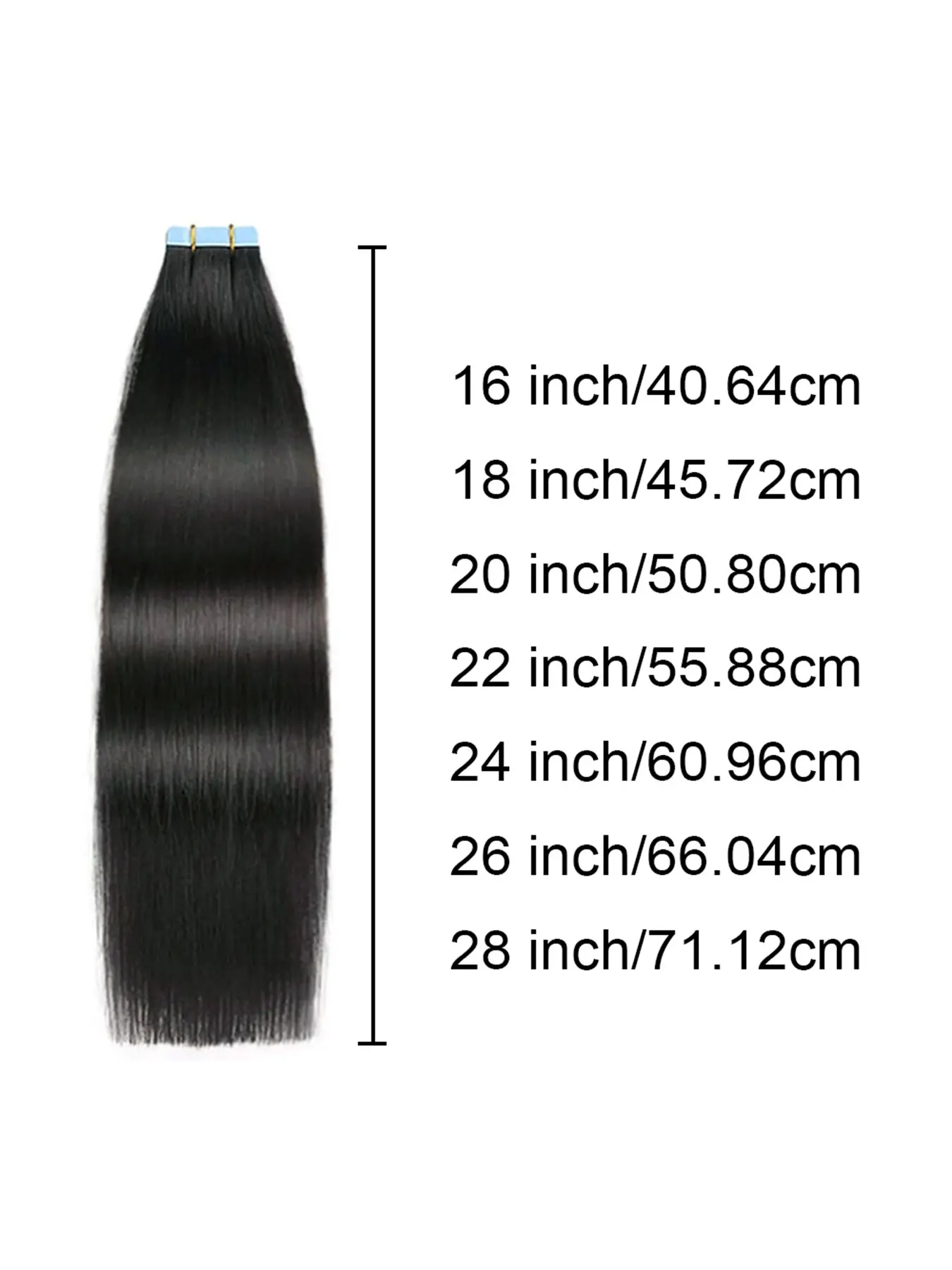 16 Inch Human Hair Tape In Extensions 20 Pieces Seamless Invisible Edge 16-28 Inch Tape-In Hair Extensions 20 Pieces/50g/Pack Human  main image 3