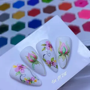 36 watercolor Palette for Nail Art. Latinas Nail Studio Set palette or Nail Art Drawing nail painting designs