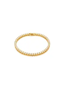 Luxem Classic Cubic Zirconia Tennis Bracelet Sparkling Elegant Golden Jewelry for Women Gift Fashion Bracelet