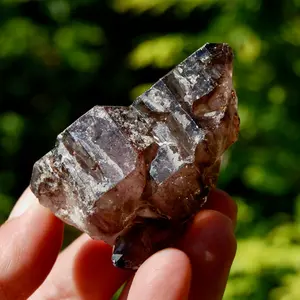 2.4in 95g Smoky Amethyst Quartz Crystal Self Standing Elestial, Specular Hematite, Zimbabwe ae1a