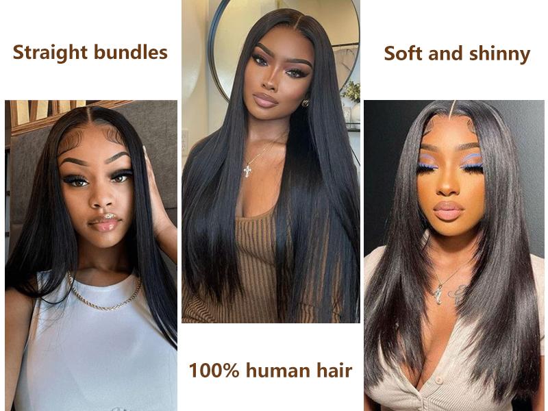 Straight Bundles Human Hair 100% Unprocessed Brazilian Virgin Hair Straight Weave Bundle Human Hair Bundles Real Natural Black Human Hair Extensions