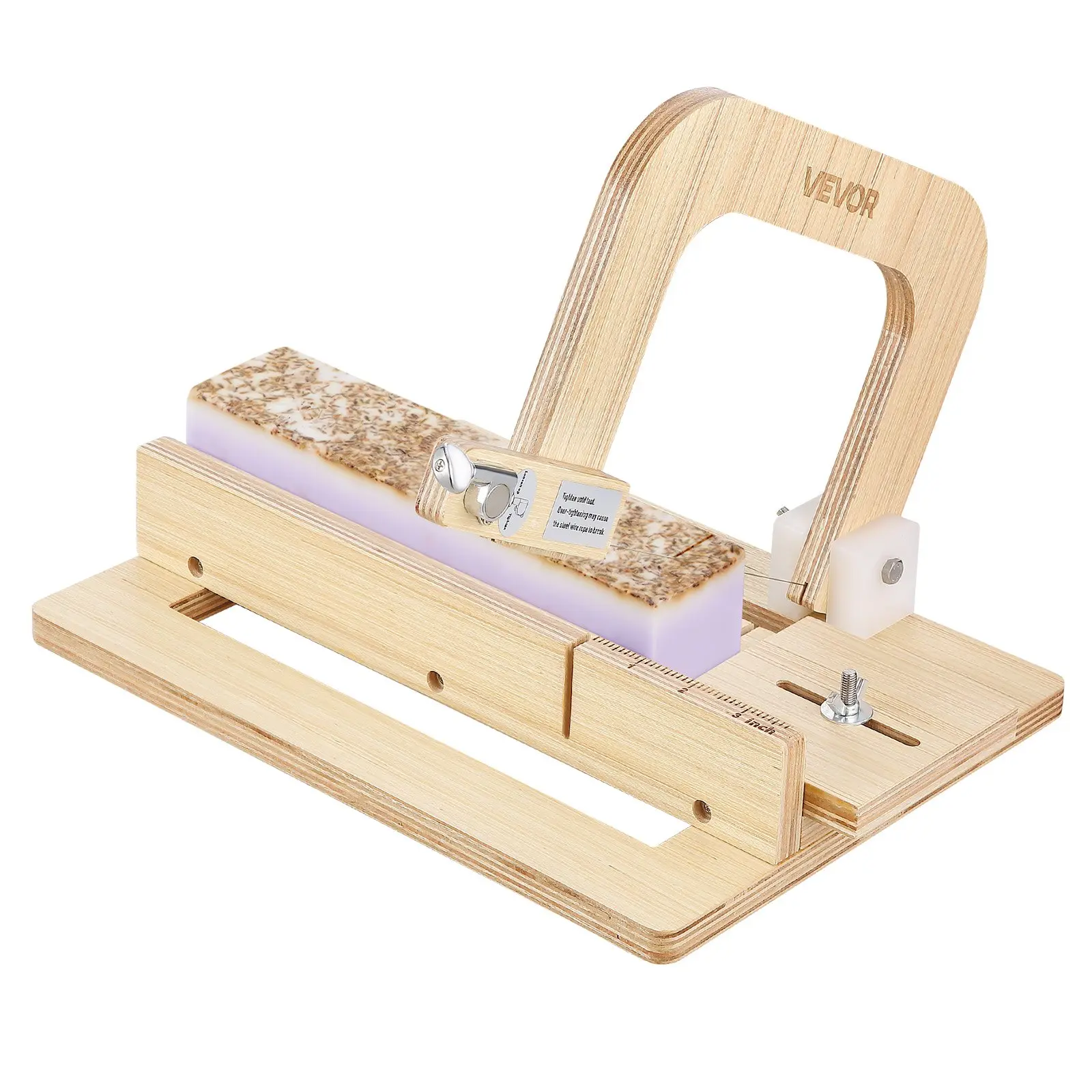 【Summerfinds】Wood-Steel Soap Cutter for Soap Making, Adjustable Tension, 0-2 Inch Adjustable Thickness, 10 Extra Wires Included, Natural Grain Hand Tool for Custom DIY Projects, Ideal Gift Choice, Friends