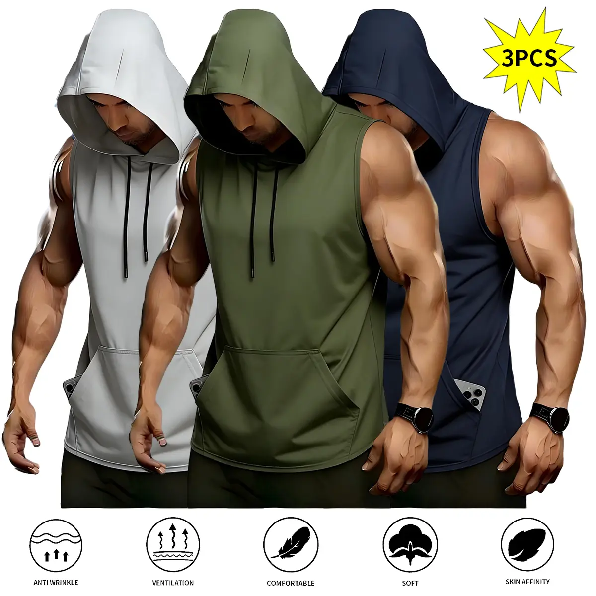 Military Green + Light Gray + Concealment Blue