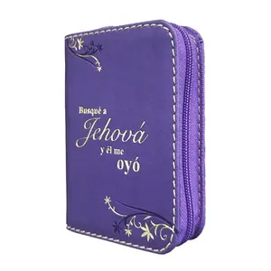 Biblia Mini Bolsillo para Mujer Reina Valera 1960 con Cierre, Indice, Senti Piel en color morado/ Pocket Size Bible Spanish Mini Bible
