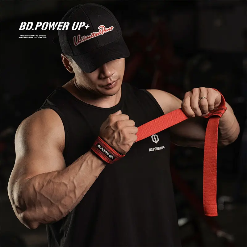 BD.POWER UP+ Sports Wrist brace Men's Fitness pull-up booster strap Thickened non-slip pull strap wristsupport
