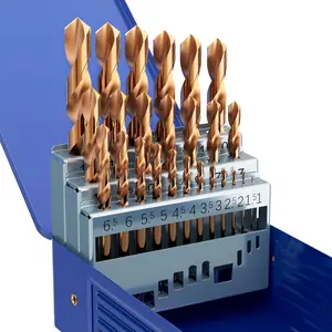 Metric 25Pcs M35 Cobalt Drill Bit Set, 1.0mm-13.0mm HSS Cobalt Jobber Drill Bits for Hardened Metals, Stainless Steel, Cast Iron and Wooden Plastics, with Metal Index Storage Box fathersdaygift