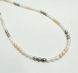 【Live】PEARLISM Ombre Color Seedless Pearl Necklace | 3.5-4mm mm White Color S925 Silver Adjustable- AFSN025