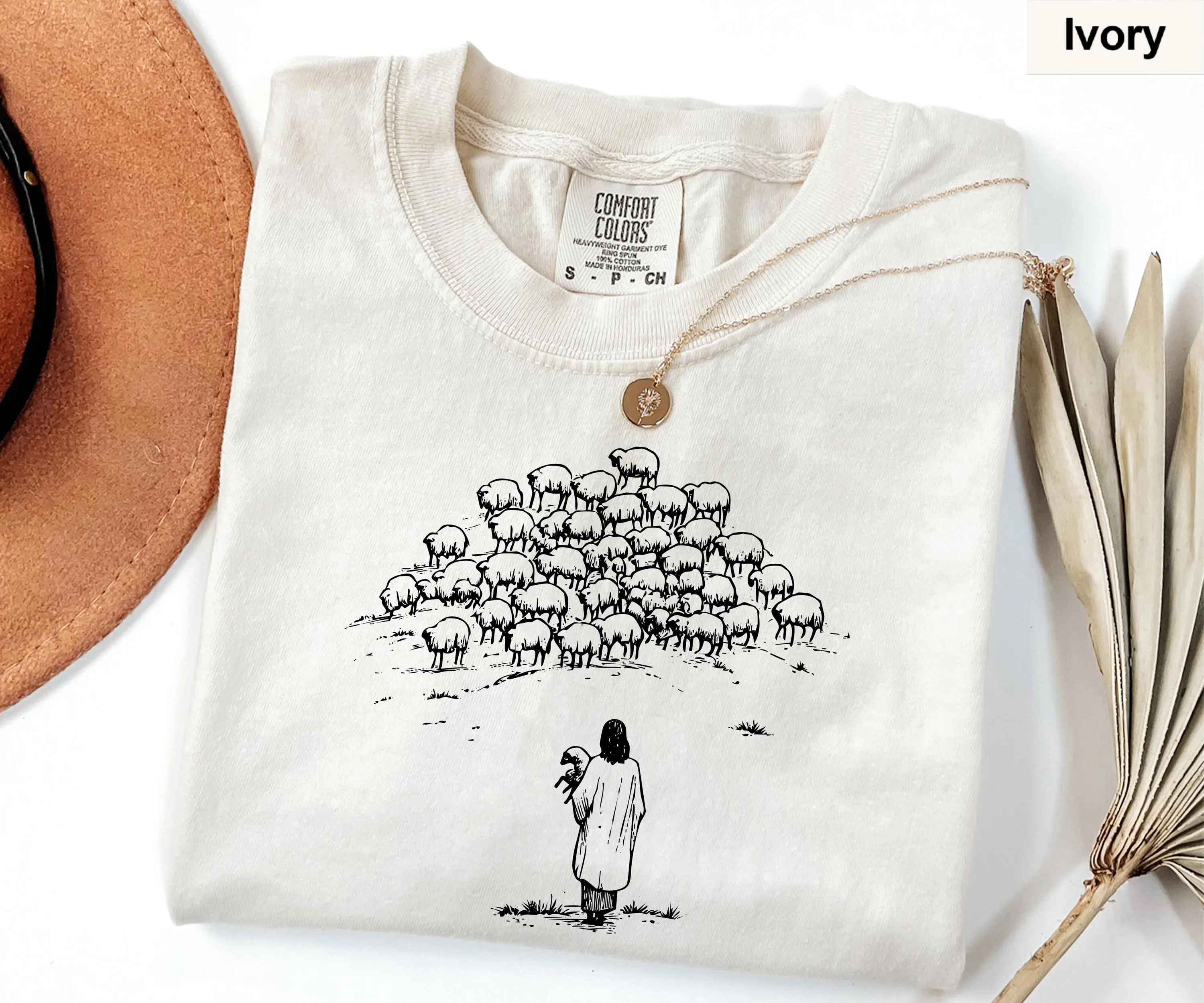 Christian Good Shepherd Shirt, Jesus and Sheep Tee, Bible Verse Shirt, Religious Women Shirt, Church Shirt, Gift for Christian