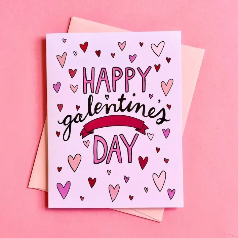 （1 Card with 1 Envelope）Funny Galentine's Day Card, Card for Friends on Valentine's Day