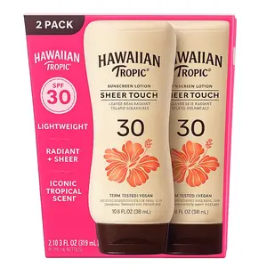 Sunscreen Lotion Sheer Touch 21.6 FL. OZ Broad Spectrum SPF 30 UVA/UVB water resistant up to 80 Minutes-Pack of 2