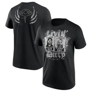 Dom & Liv Livin' Dirty 2-Sided T-Shirt Bold Wrestling Graphic Tee Unisex Fan Shirt Casual Streetwear Top Daily Wear Retro Style Graphic 100% Cotton Soft Comfortable Feel