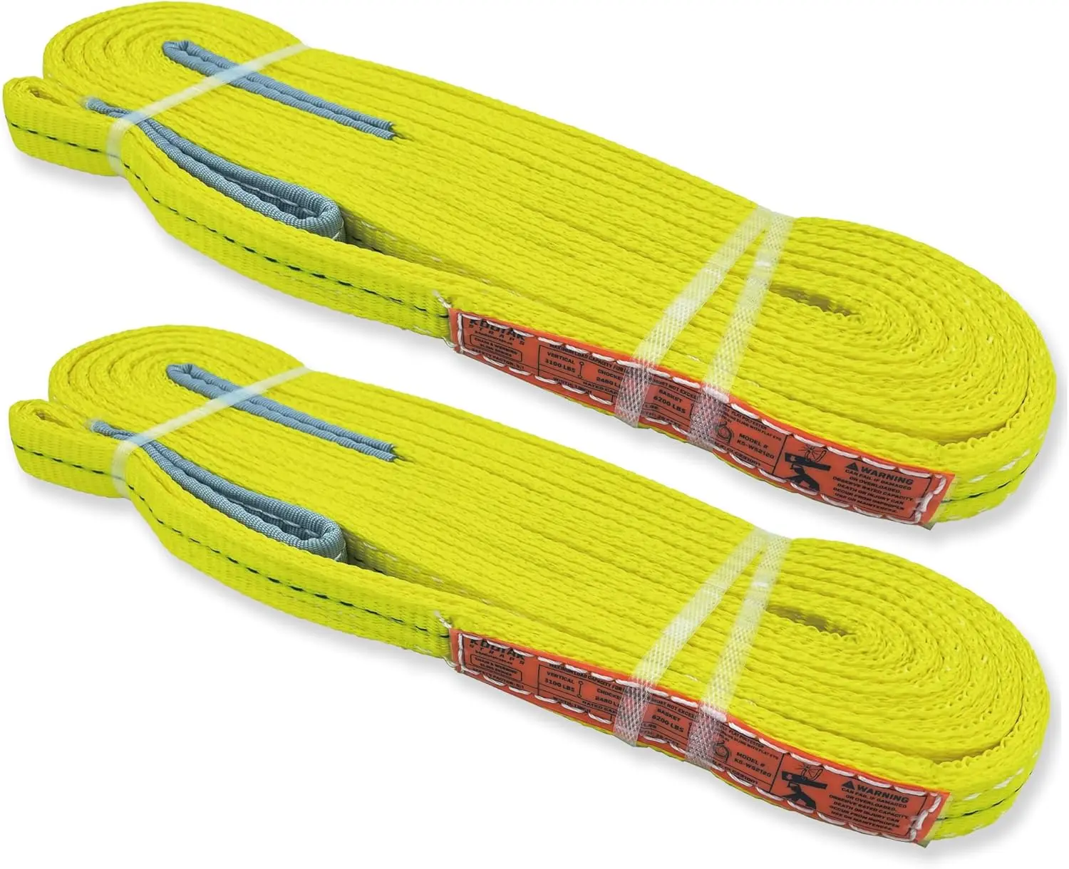 2-Ply Lifting  1x 20ft Webbing Sling Tree Saver 2Pack Heavy Duty Web Strap Rigging Moving Towing Hoisting Gear